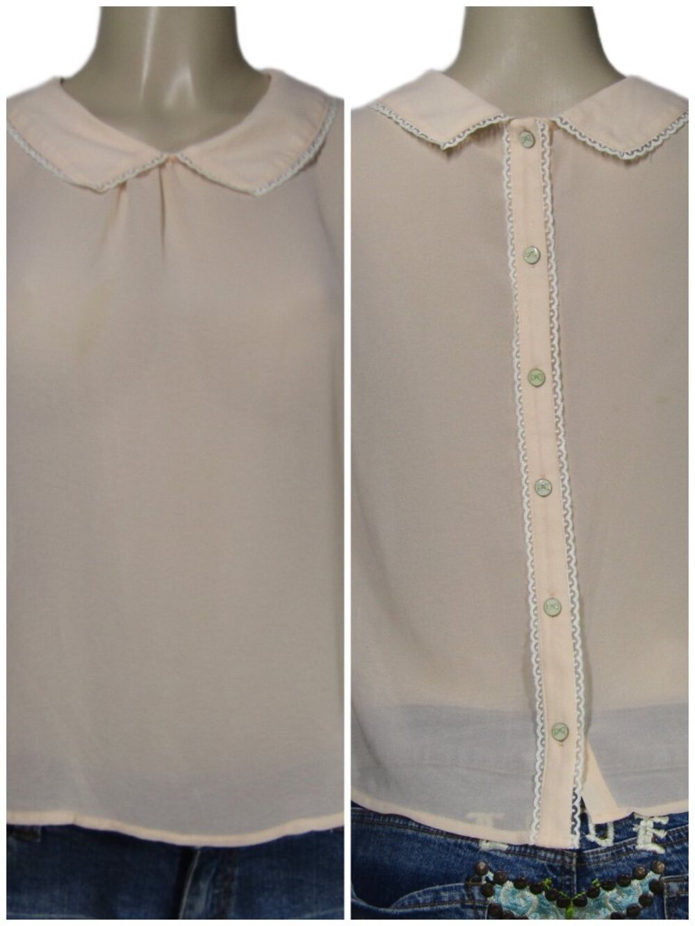 SHEER Coquette Peach Fairy Romantic Feminine Demure  Feminine  Lolita Top 12